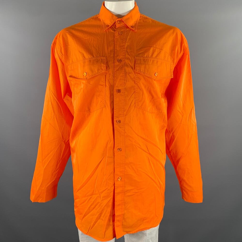 THE FRANKIE SHOP Size M Orange Polyester Oversized Long Sleeve Shirt
